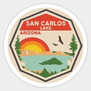 San Carlos Lake Arizona Colorful Scene Sticker